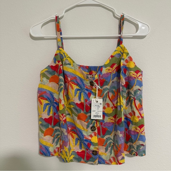 Marine Layer Celeste Cami Womens Top Large Floral Button Up Multicolor Beach - Picture 3 of 8